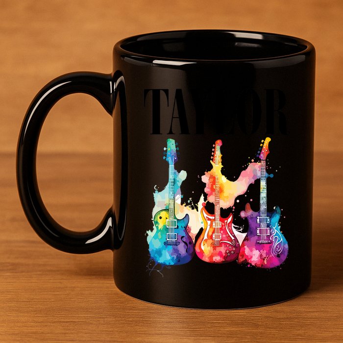 Taylor First Name Personalized Groovy 80S 90S 11oz C Handle Ceramic Mug