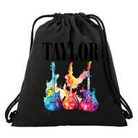 Taylor First Name Personalized Groovy 80S 90S Drawstring Bag