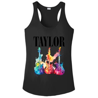 Taylor First Name Personalized Groovy 80S 90S Ladies PosiCharge Competitor Racerback Tank