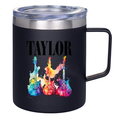 Taylor First Name Personalized Groovy 80S 90S 12oz Stainless Steel Coffee Mug