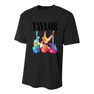 Taylor First Name Personalized Groovy 80S 90S Youth Performance Sprint T-Shirt