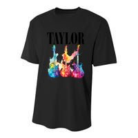 Taylor First Name Personalized Groovy 80S 90S Youth Performance Sprint T-Shirt