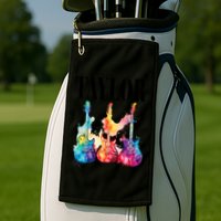 Taylor First Name Personalized Groovy 80S 90S Golf Towel