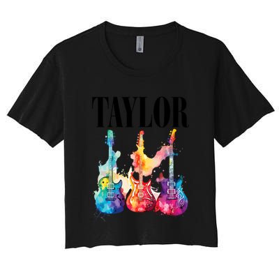 Taylor First Name Personalized Groovy 80S 90S Crop Top