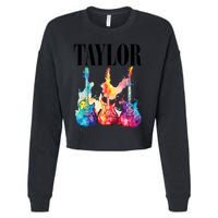 Taylor First Name Personalized Groovy 80S 90S Cropped Pullover Crew