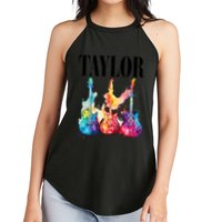 Taylor First Name Personalized Groovy 80S 90S Women's Perfect Tri Rocker Tank