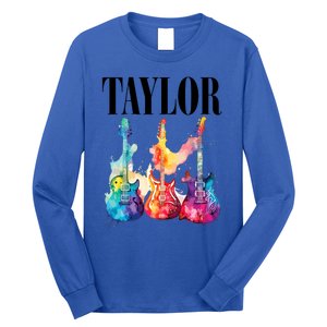 Taylor First Name Personalized Groovy 80S 90S Long Sleeve Shirt