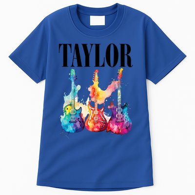 Taylor First Name Personalized Groovy 80S 90S Tall T-Shirt