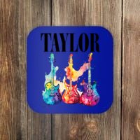 Taylor First Name Personalized Groovy 80S 90S Coaster