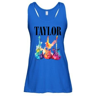 Taylor First Name Personalized Groovy 80S 90S Ladies Essential Flowy Tank