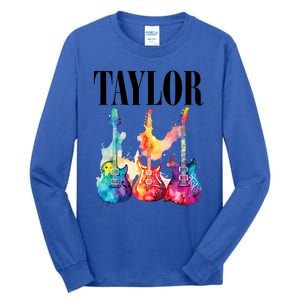 Taylor First Name Personalized Groovy 80S 90S Tall Long Sleeve T-Shirt