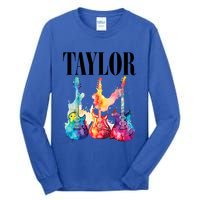 Taylor First Name Personalized Groovy 80S 90S Tall Long Sleeve T-Shirt