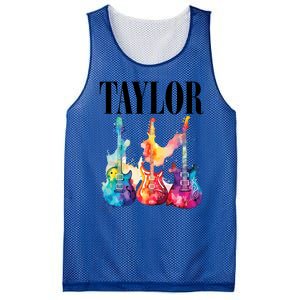 Taylor First Name Personalized Groovy 80S 90S Mesh Reversible Basketball Jersey Tank