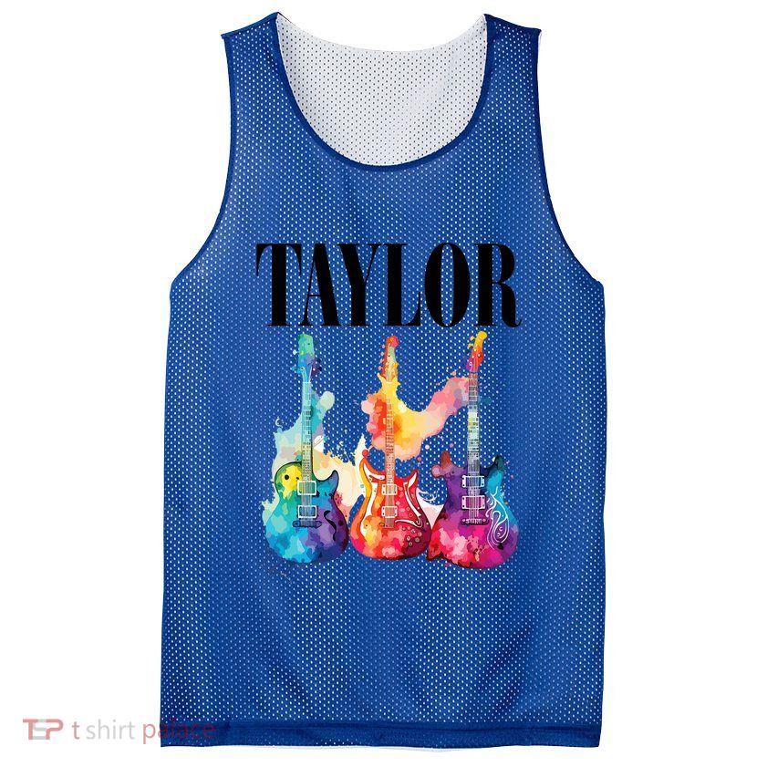 Taylor First Name Personalized Groovy 80S 90S Mesh Reversible Basketball Jersey Tank