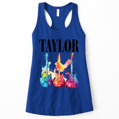 Taylor First Name Personalized Groovy 80S 90S Womens Tank Top