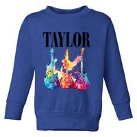 Taylor First Name Personalized Groovy 80S 90S Toddler Sweatshirt