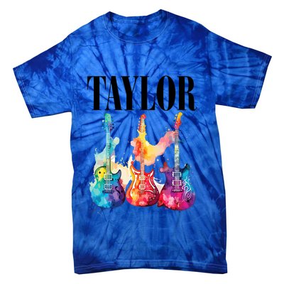 Taylor First Name Personalized Groovy 80S 90S Tie-Dye T-Shirt
