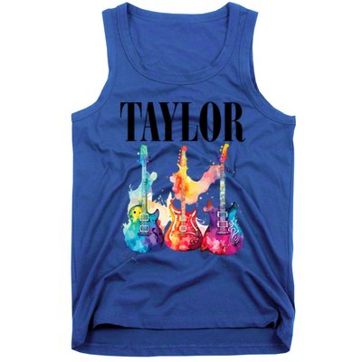 Taylor First Name Personalized Groovy 80S 90S Tank Top