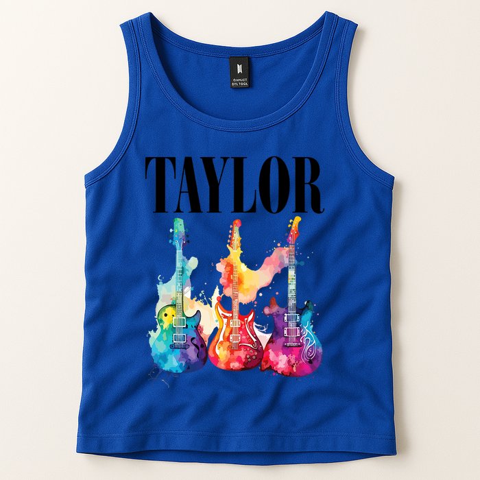 Taylor First Name Personalized Groovy 80S 90S Tank Top