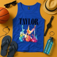 Taylor First Name Personalized Groovy 80S 90S Tank Top