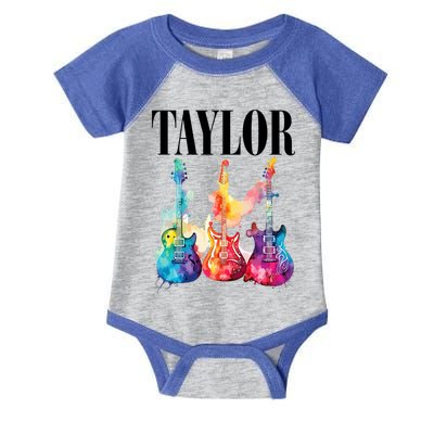 Taylor First Name Personalized Groovy 80S 90S Infant Baby Jersey Bodysuit