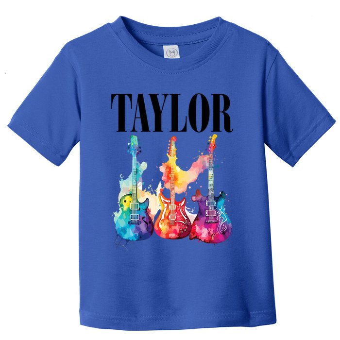 Taylor First Name Personalized Groovy 80S 90S Toddler T-Shirt