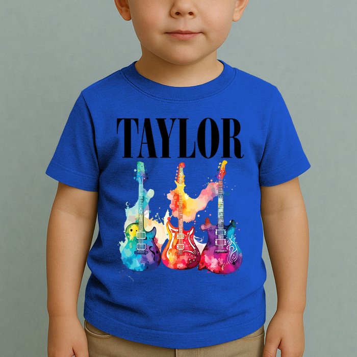 Taylor First Name Personalized Groovy 80S 90S Toddler T-Shirt