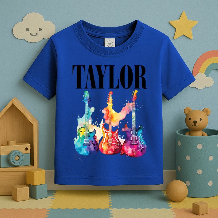 Taylor First Name Personalized Groovy 80S 90S Toddler T-Shirt