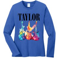 Taylor First Name Personalized Groovy 80S 90S Ladies Long Sleeve Shirt