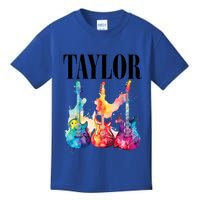 Taylor First Name Personalized Groovy 80S 90S Kids T-Shirt