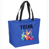 Taylor First Name Personalized Groovy 80S 90S Zip Tote Bag