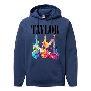 Taylor First Name Personalized Groovy 80S 90S Performance Fleece Hoodie