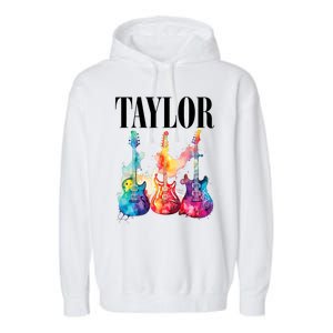 Taylor First Name Personalized Groovy 80S 90S Garment-Dyed Fleece Hoodie