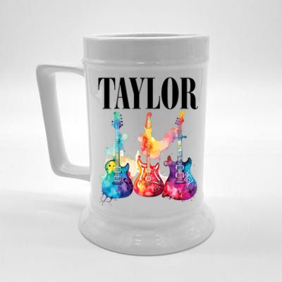 Taylor First Name Personalized Groovy 80S 90S Beer Stein