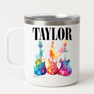 Taylor First Name Personalized Groovy 80S 90S 12 oz Stainless Steel Tumbler Cup