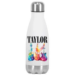 Taylor First Name Personalized Groovy 80S 90S Stainless Steel Insulated Water Bottle