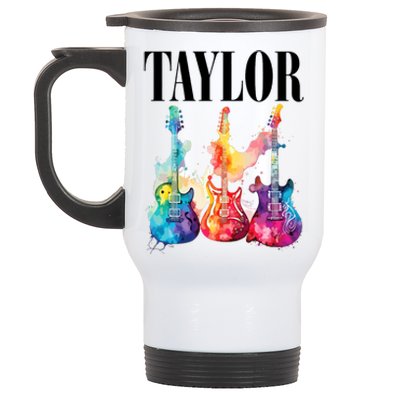 Taylor First Name Personalized Groovy 80S 90S Stainless Steel Travel Mug