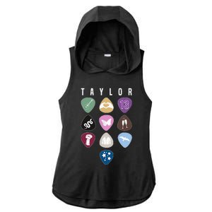 Taylor First Name I Love Taylor Girl Groovy 80S Ladies PosiCharge Tri-Blend Wicking Draft Hoodie Tank