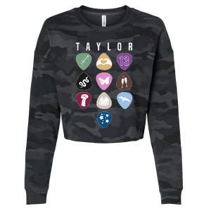 Taylor First Name I Love Taylor Girl Groovy 80S Cropped Pullover Crew