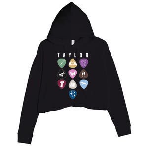 Taylor First Name I Love Taylor Girl Groovy 80S Crop Fleece Hoodie