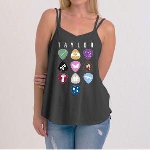 Taylor First Name I Love Taylor Girl Groovy 80S Women's Strappy Tank