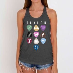 Taylor First Name I Love Taylor Girl Groovy 80S Women's Knotted Racerback Tank