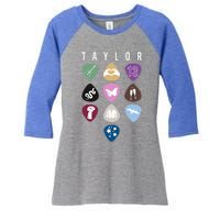 Taylor First Name I Love Taylor Girl Groovy 80S Women's Tri-Blend 3/4-Sleeve Raglan Shirt