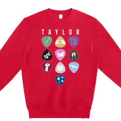 Taylor First Name I Love Taylor Girl Groovy 80S Premium Crewneck Sweatshirt