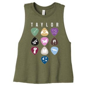 Taylor First Name I Love Taylor Girl Groovy 80S Women's Racerback Cropped Tank