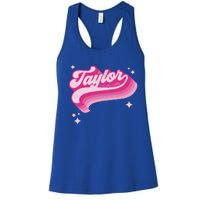 T.aylor First Name Vintage Style 70s Personalized Retro Women's Racerback Tank