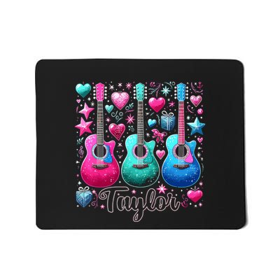 Taylor First Name Personalized Groovy 80s Pink Retro Mousepad