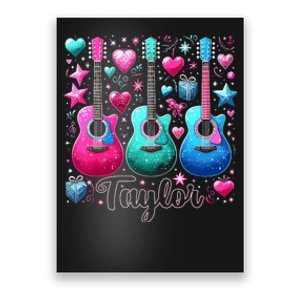 Taylor First Name Personalized Groovy 80s Pink Retro Poster