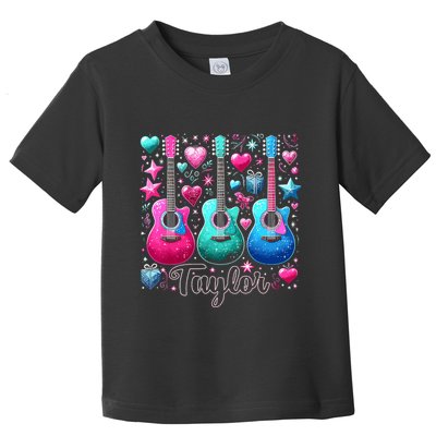 Taylor First Name Personalized Groovy 80s Pink Retro Toddler T-Shirt