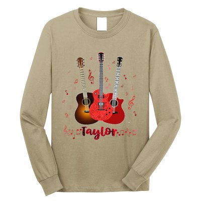 Taylor First Name Personalized Guitar Music Birthday Long Sleeve Shirt